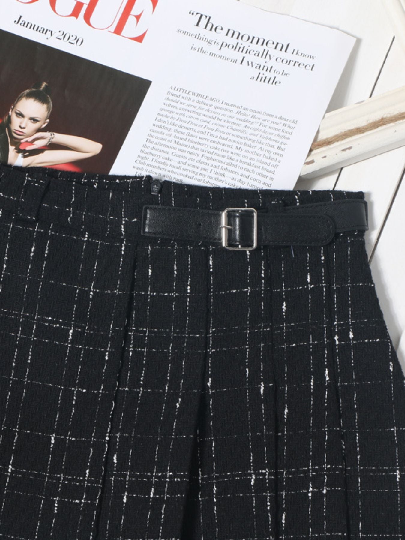 Pleated Plaid Mini Skirt - cas7m