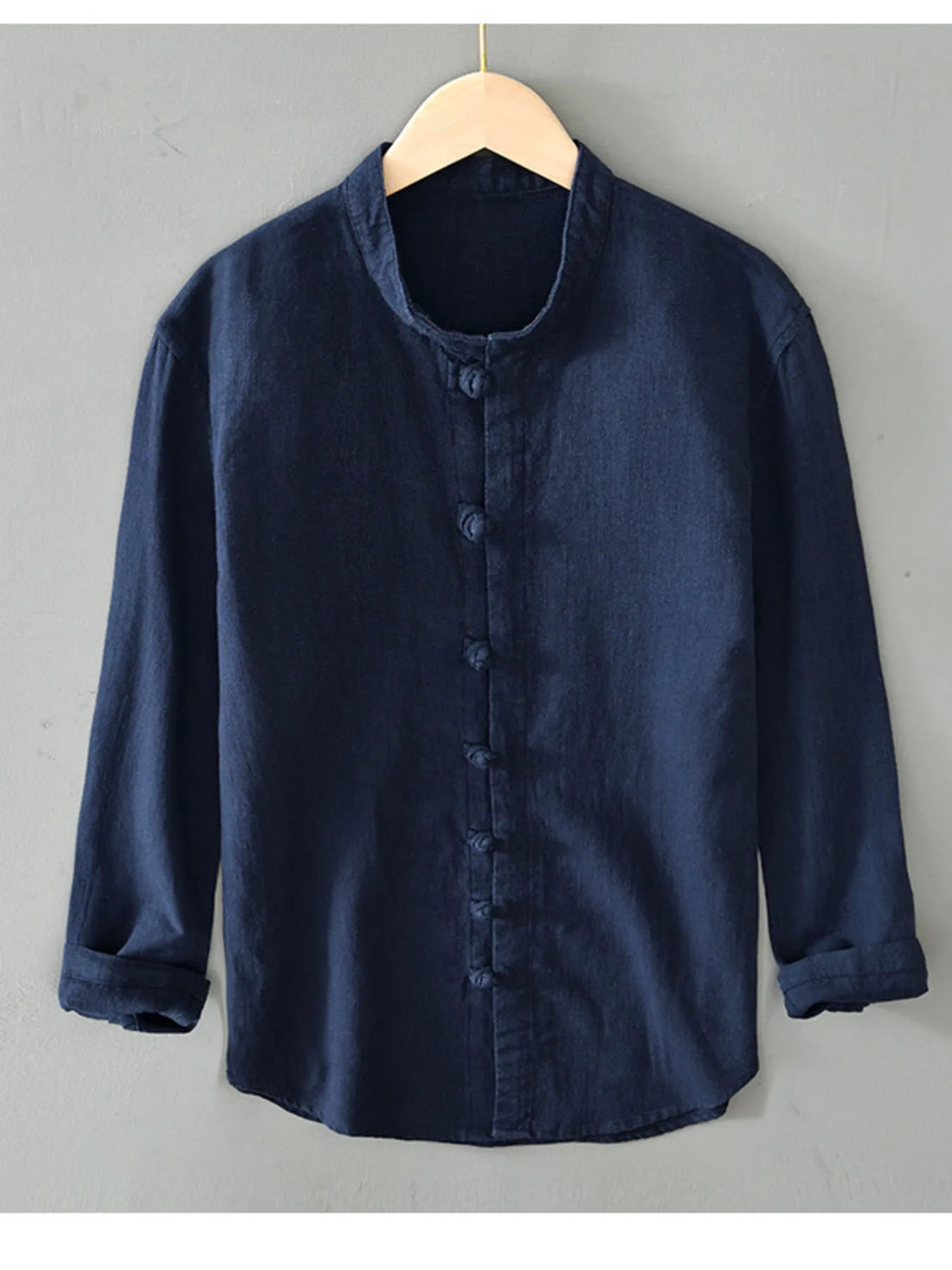 Men's Plus Size Button Up Long Sleeve Shirt - cas7m