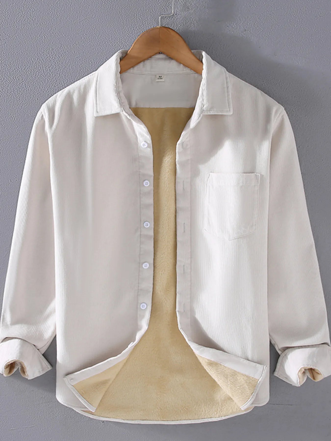 Men's Plus Size Button Up Long Sleeve Shirt - cas7m