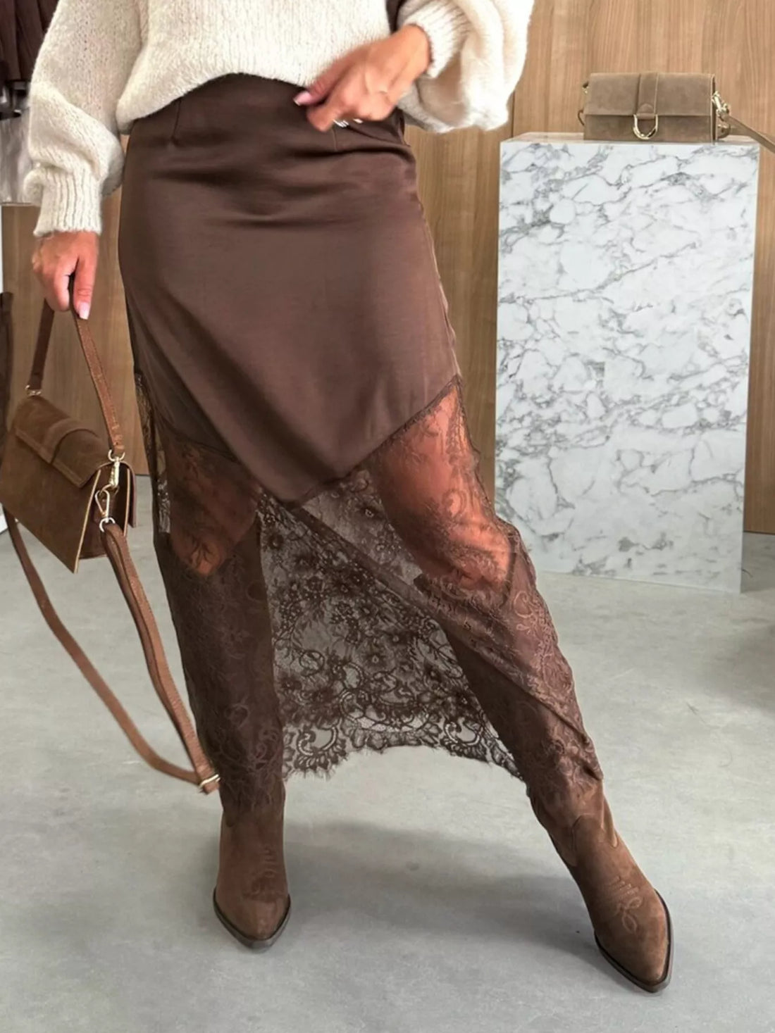 Lace Trim Skirt - cas7m