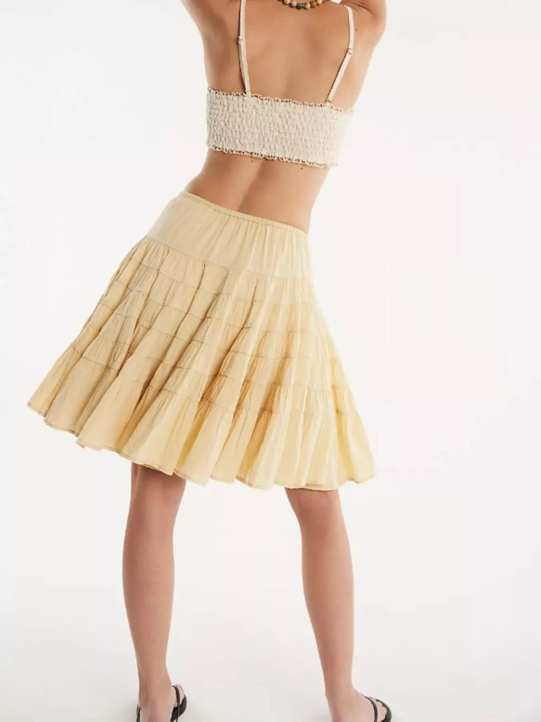 Tiered Drawstring Mini Skirt - cas7m