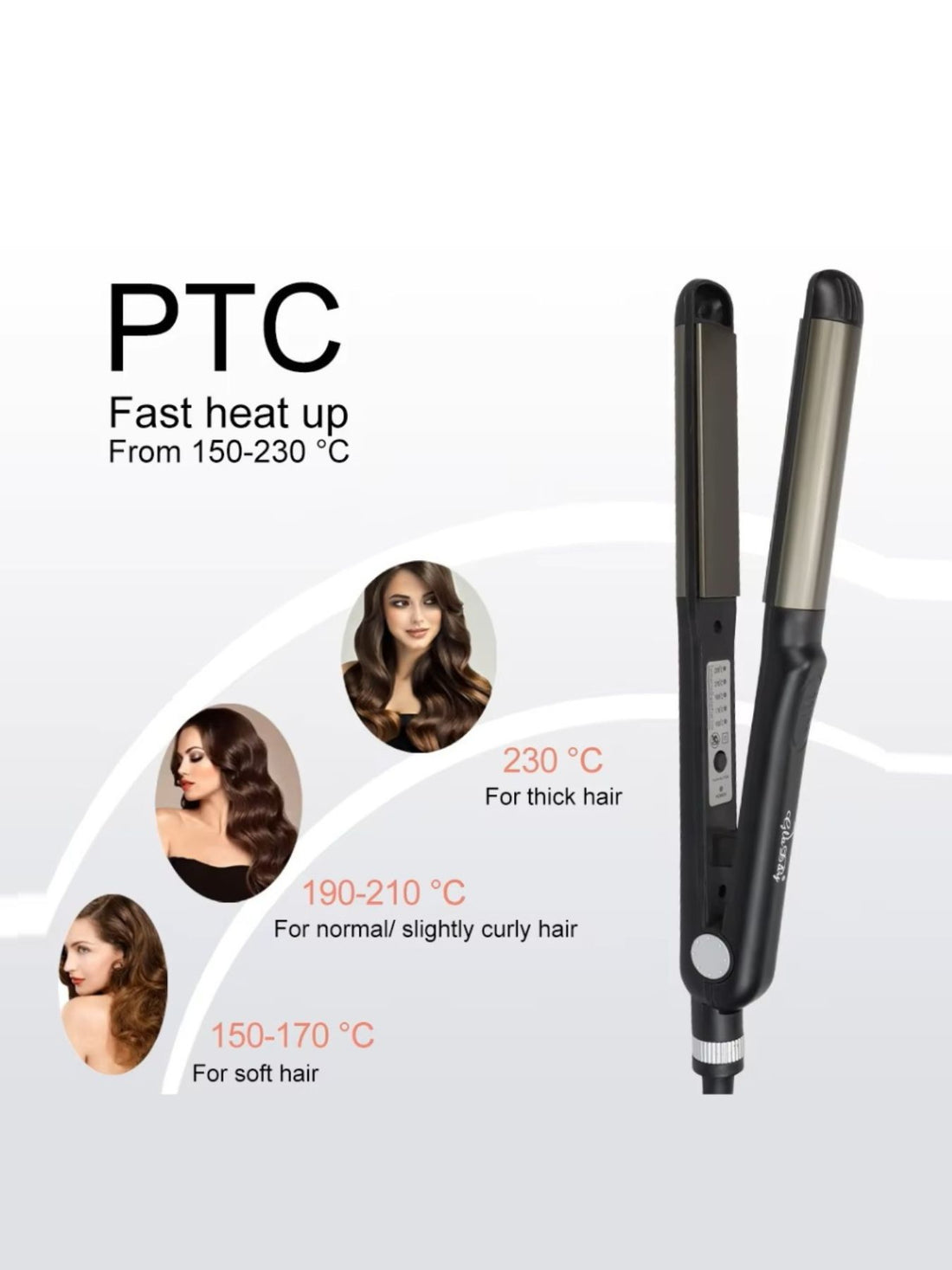 RapidGlow Salon-Quality Hair Straightener - cas7m