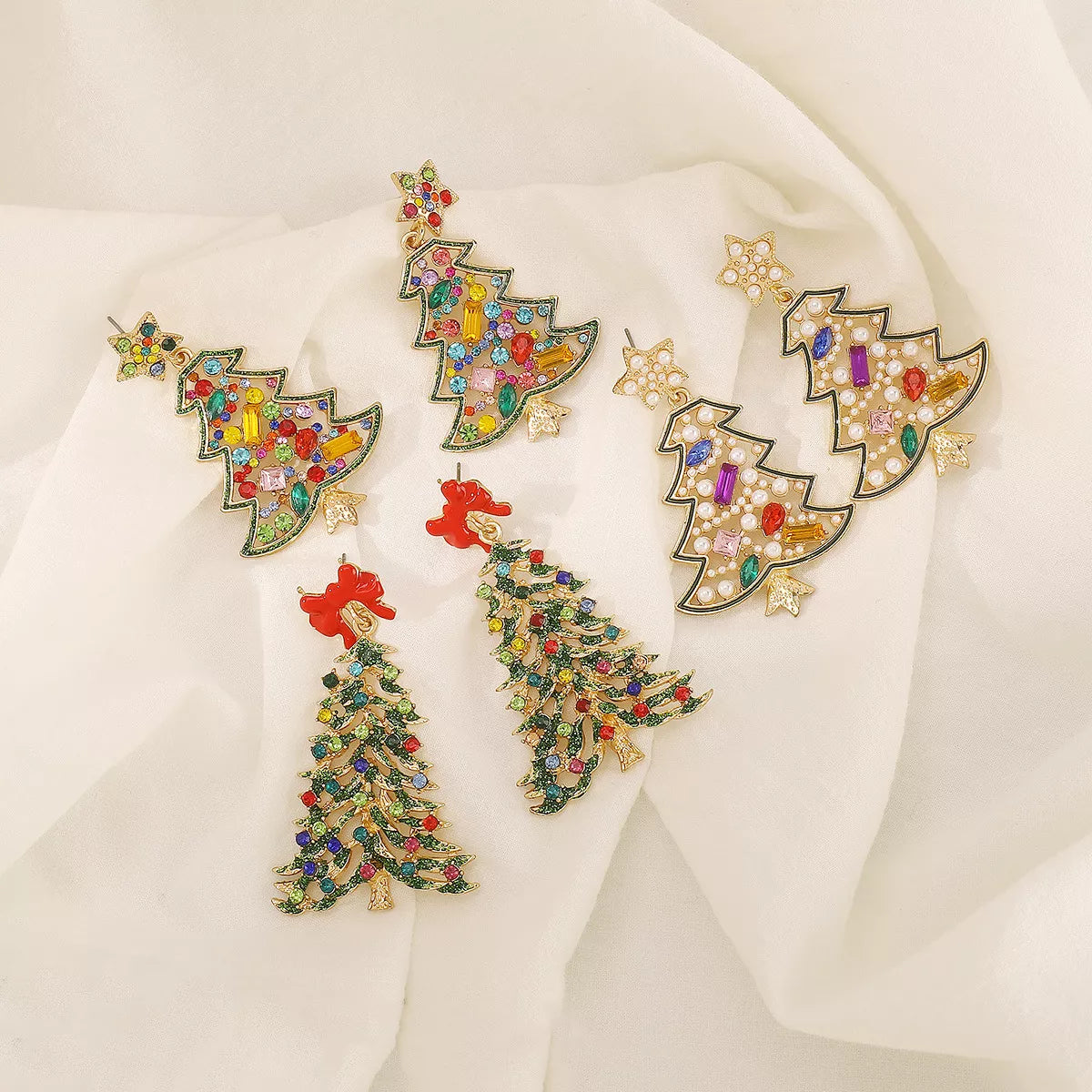 Christmas Tree Dangle Earrings - cas7m