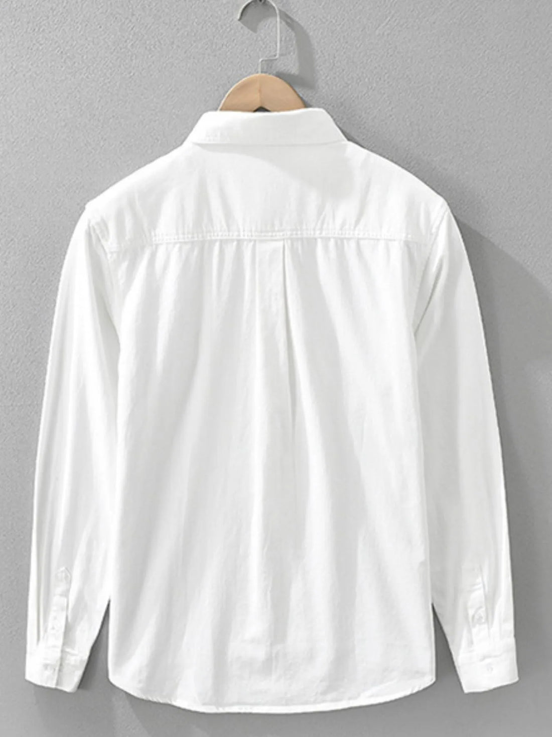 Men's Plus Size Button Up Long Sleeve Shirt - cas7m