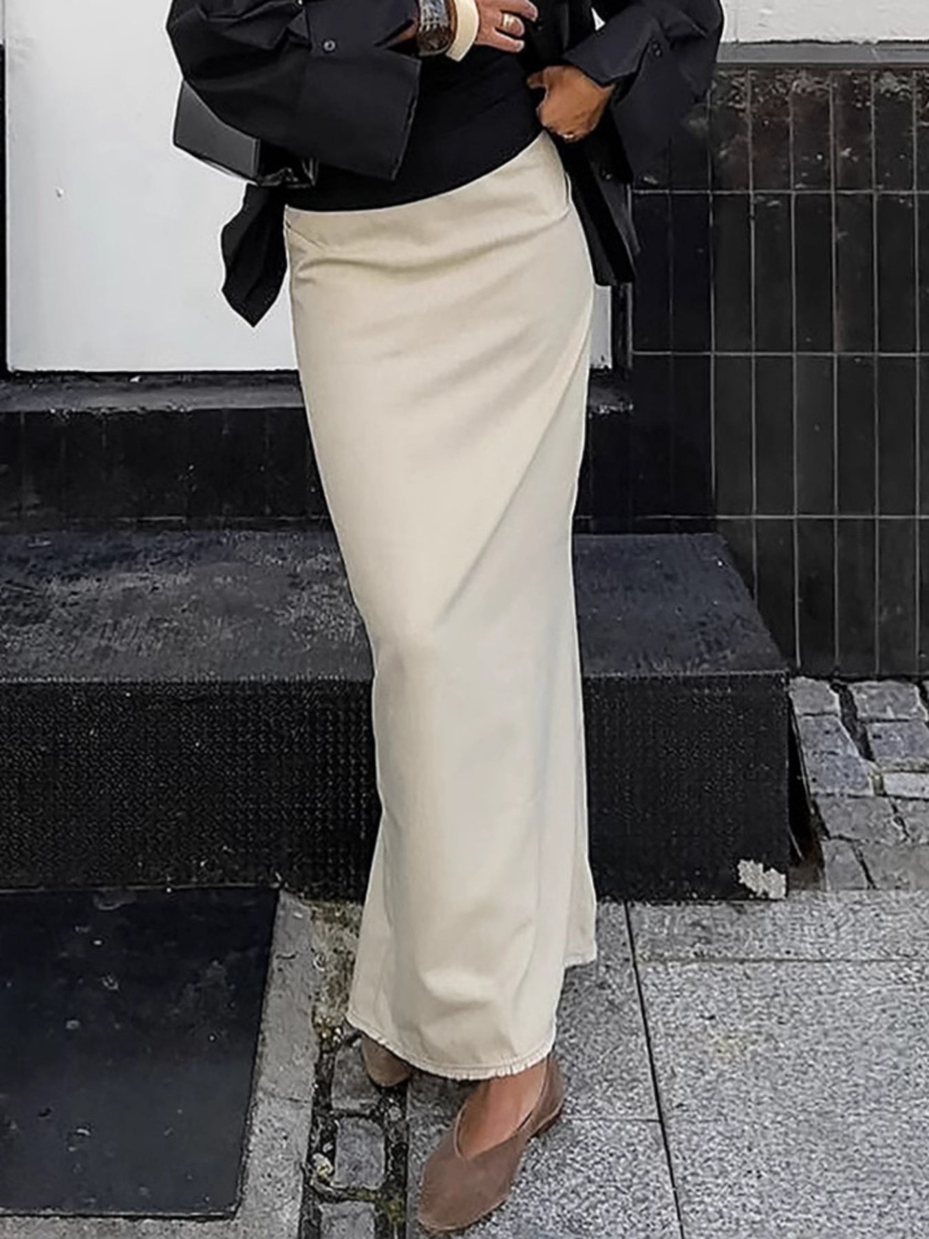 Slit Midi Skirt - cas7m