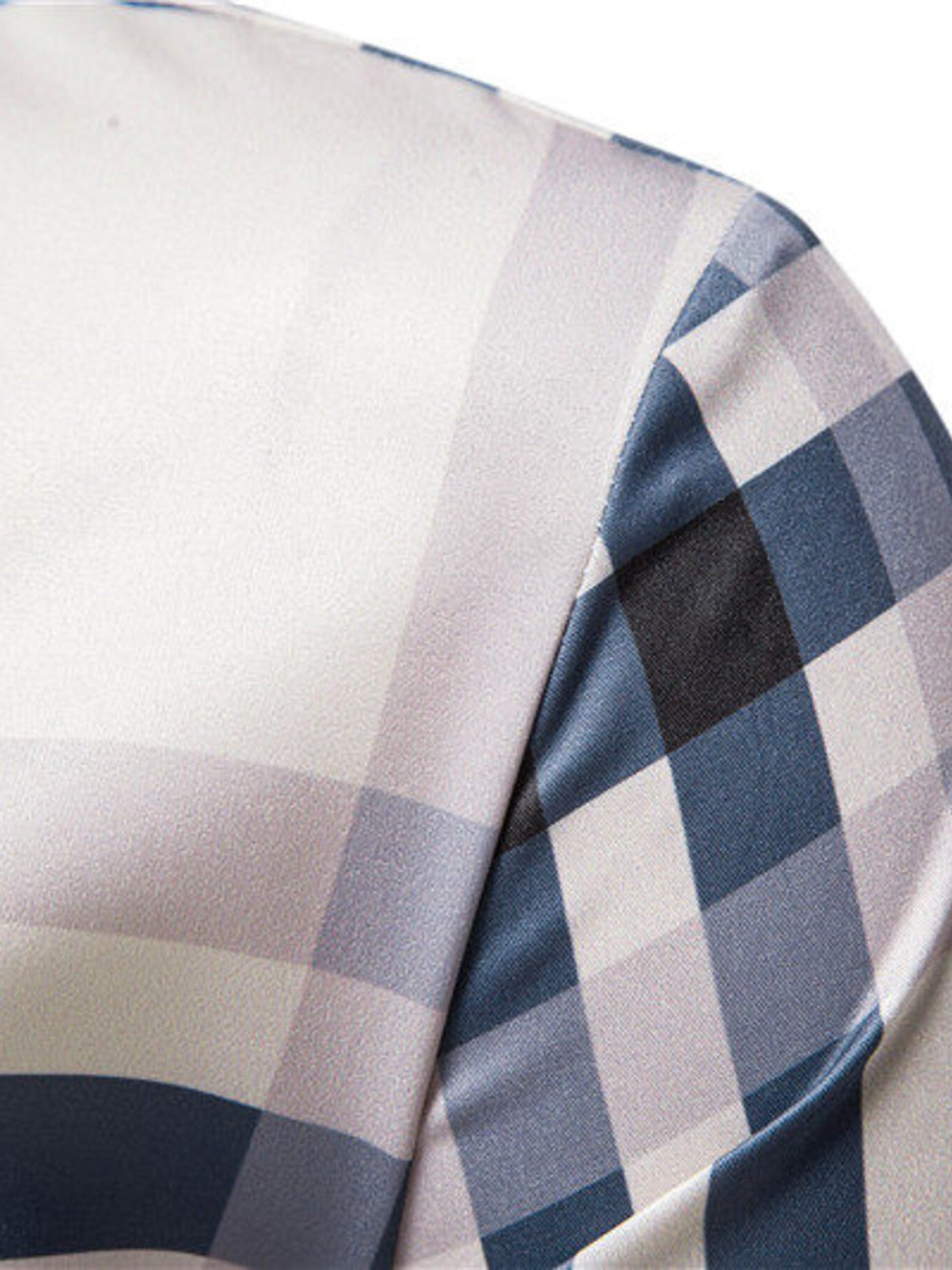 Men's Plaid Button Up Long Sleeve Shirt - cas7m