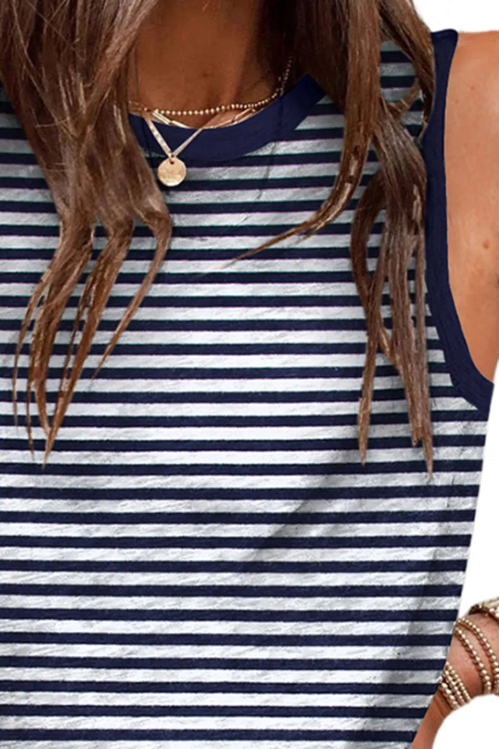 Printed Round Neck Tank - cas7m