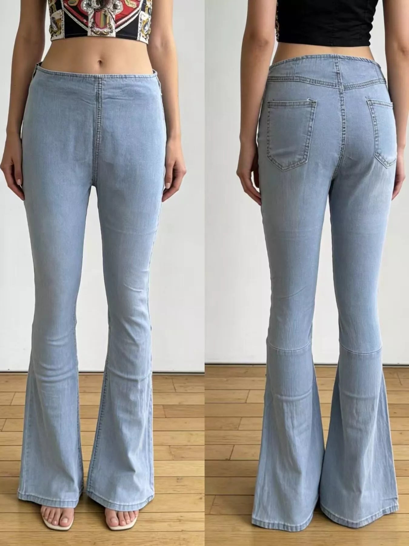 High-Waisted Flare Jeans - cas7m