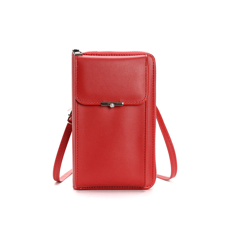 Fashion Large Capacity Mobile Phone Bags Women Small Zipper Crossbody Shoulder Bag Long Wallet - cas7m