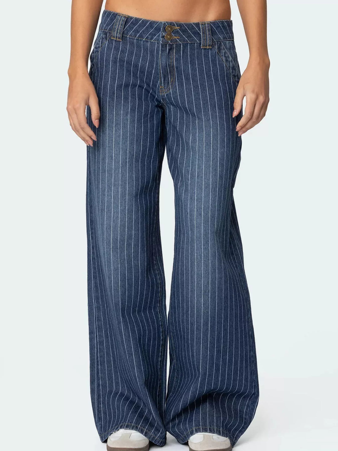 Striped Wide Leg Jeans - cas7m