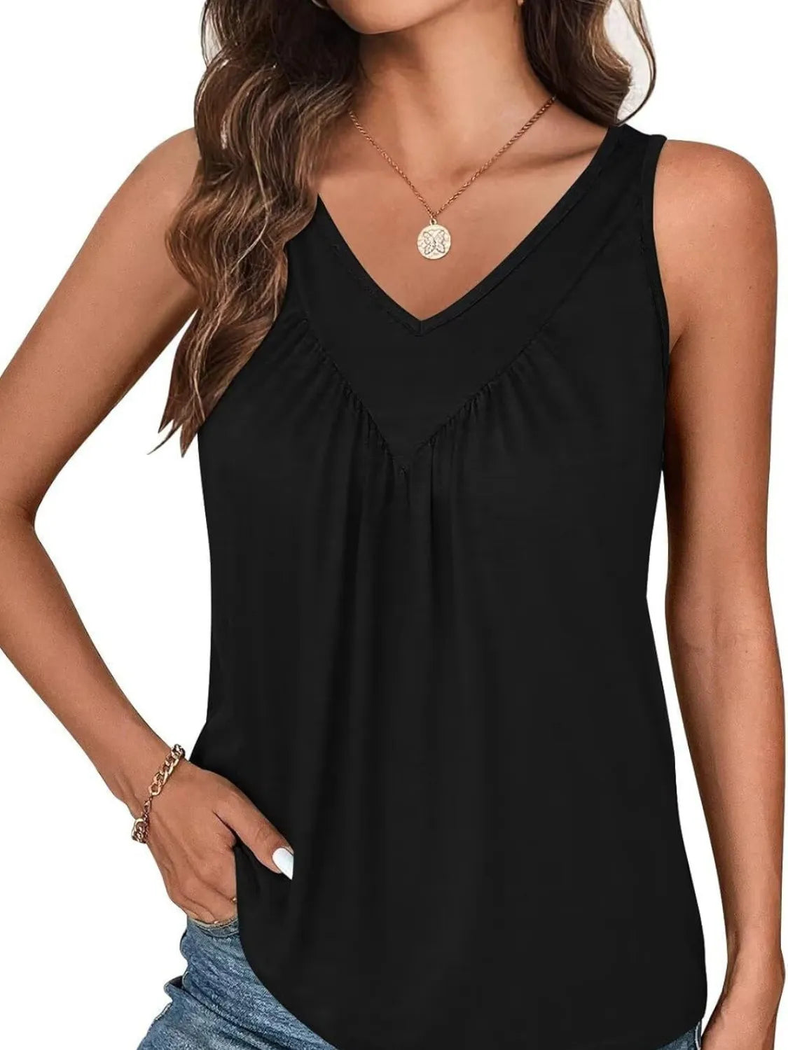 SleekRuched Stretch Fit Top - Comfy Viscose Blend - cas7m