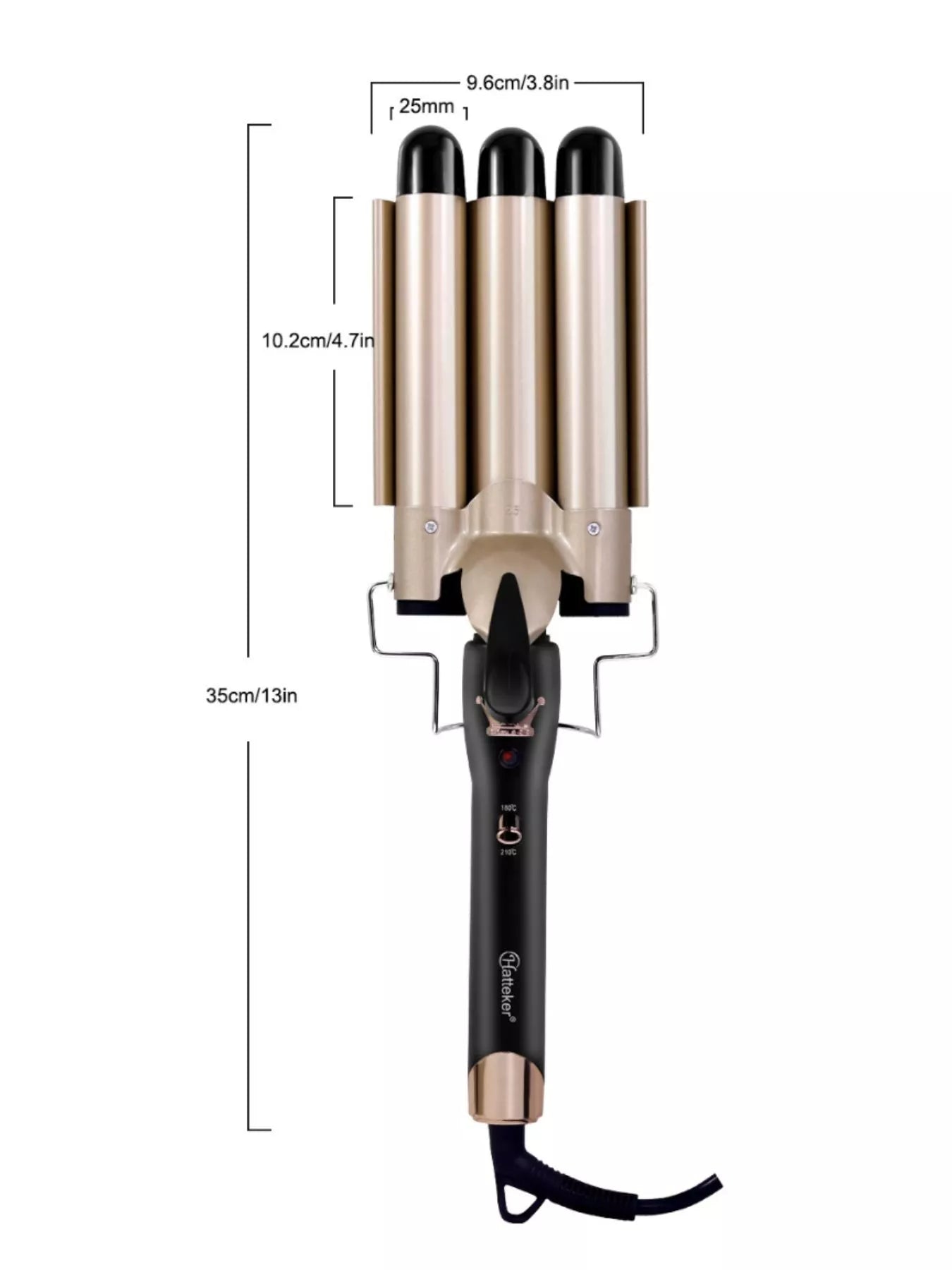 3-Barrel Beachy Waves Curling Iron - Effortless Styling Tool - cas7m