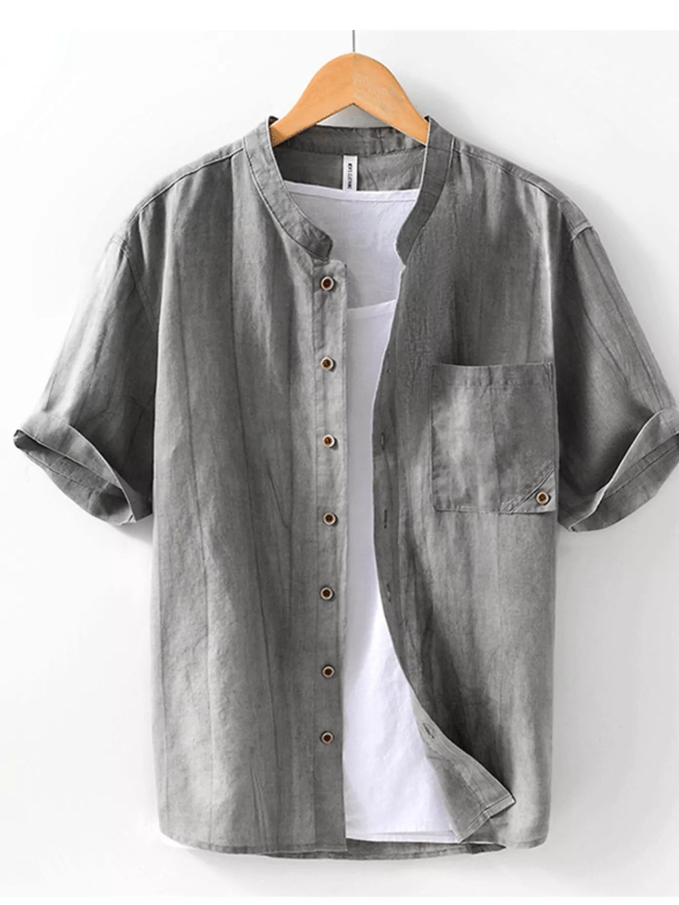 Men's Plus Size Casual Button Up Short Sleeve Shirt - cas7m