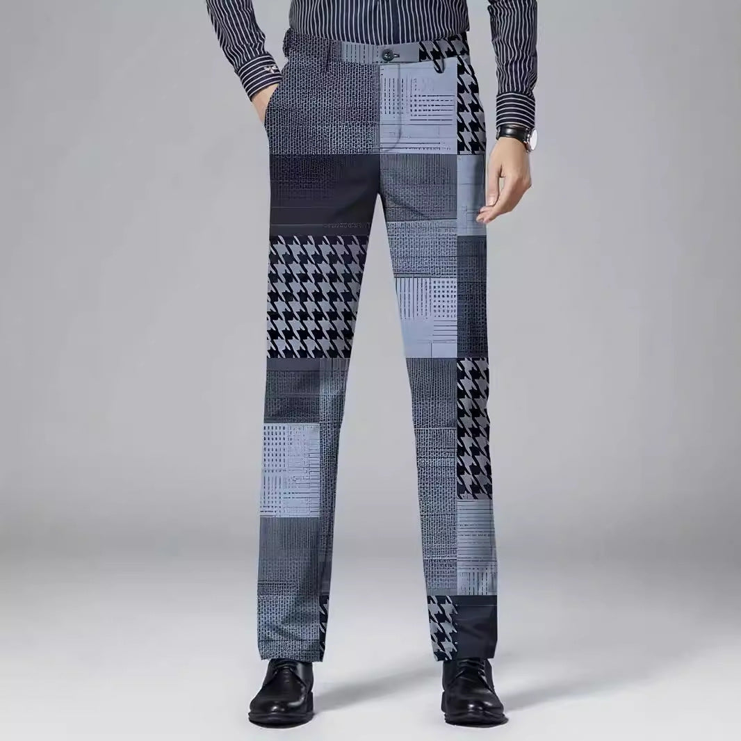 Mens Casual Slim-fit Straight-leg Dress Pants - cas7m