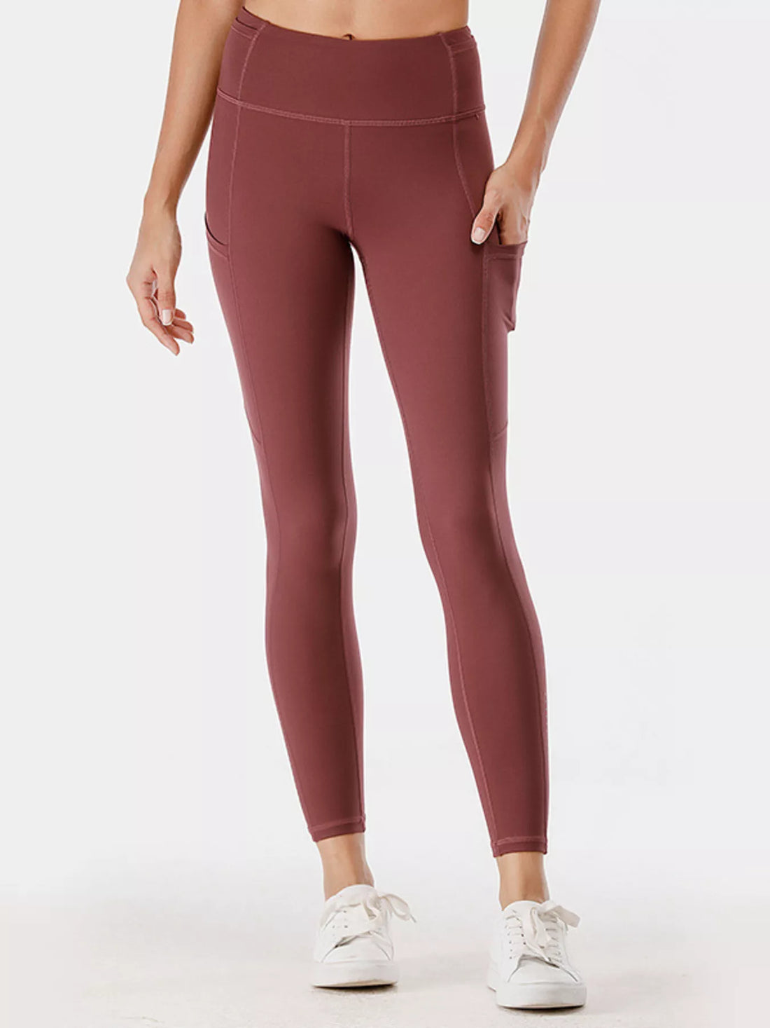 Full Size High-Waisted Active Leggings with Pockets Plus Size - cas7m