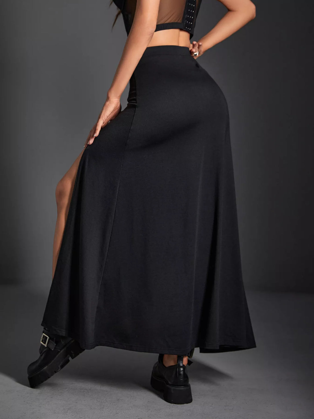 High Waist Slit Skirt - cas7m
