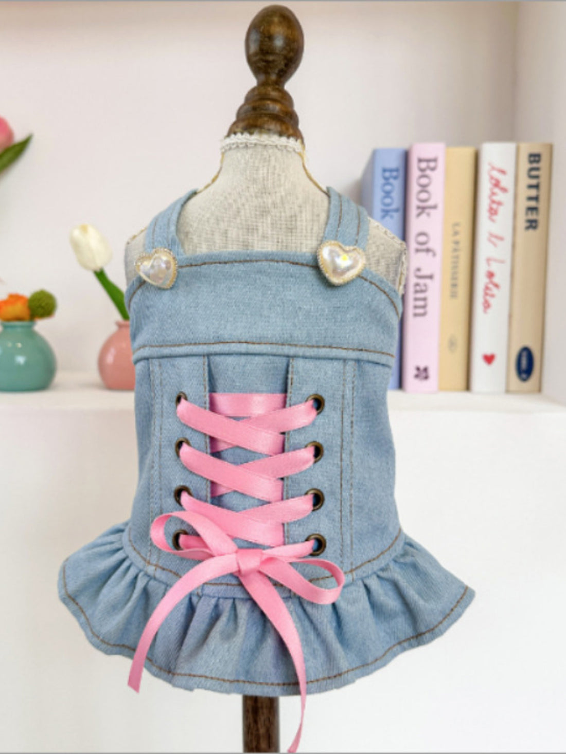 Embroidered Denim Pet Jacket - cas7m