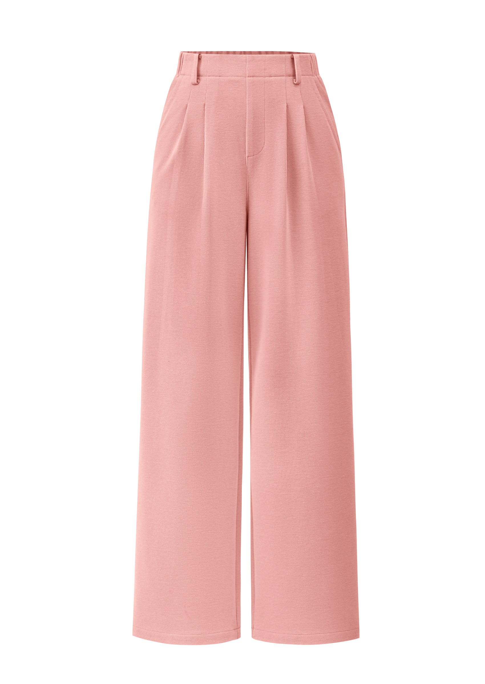 PRETTYGARDEN Womens Wide Leg Dress Pants Dressy Casual High Elastic Waisted Work Office Trousers Palazzo Pants (PinkX-Large)