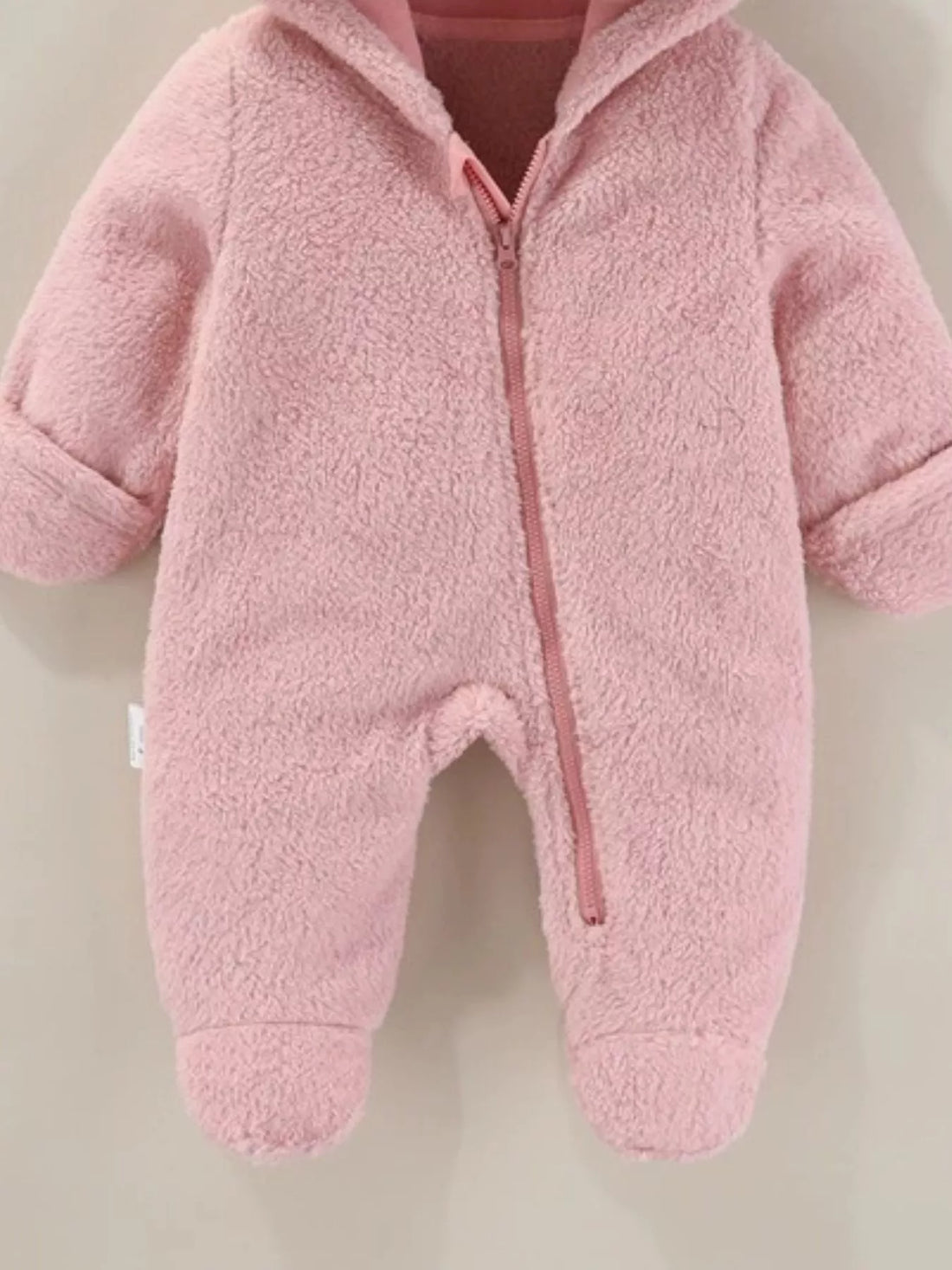 Children's Cozy Bear Hooded Fleece One-Piece - cas7m