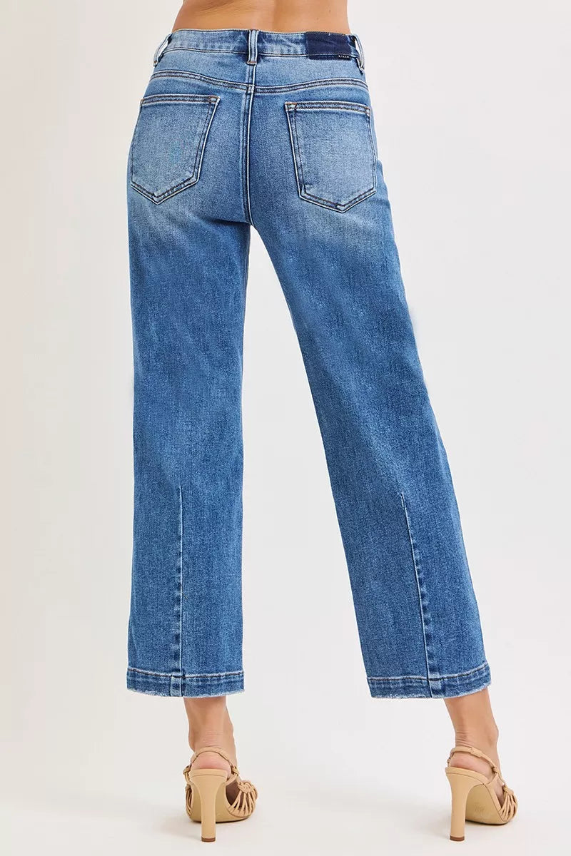 RISEN High Rise Crop Boyfriend Tapered Jeans - cas7m