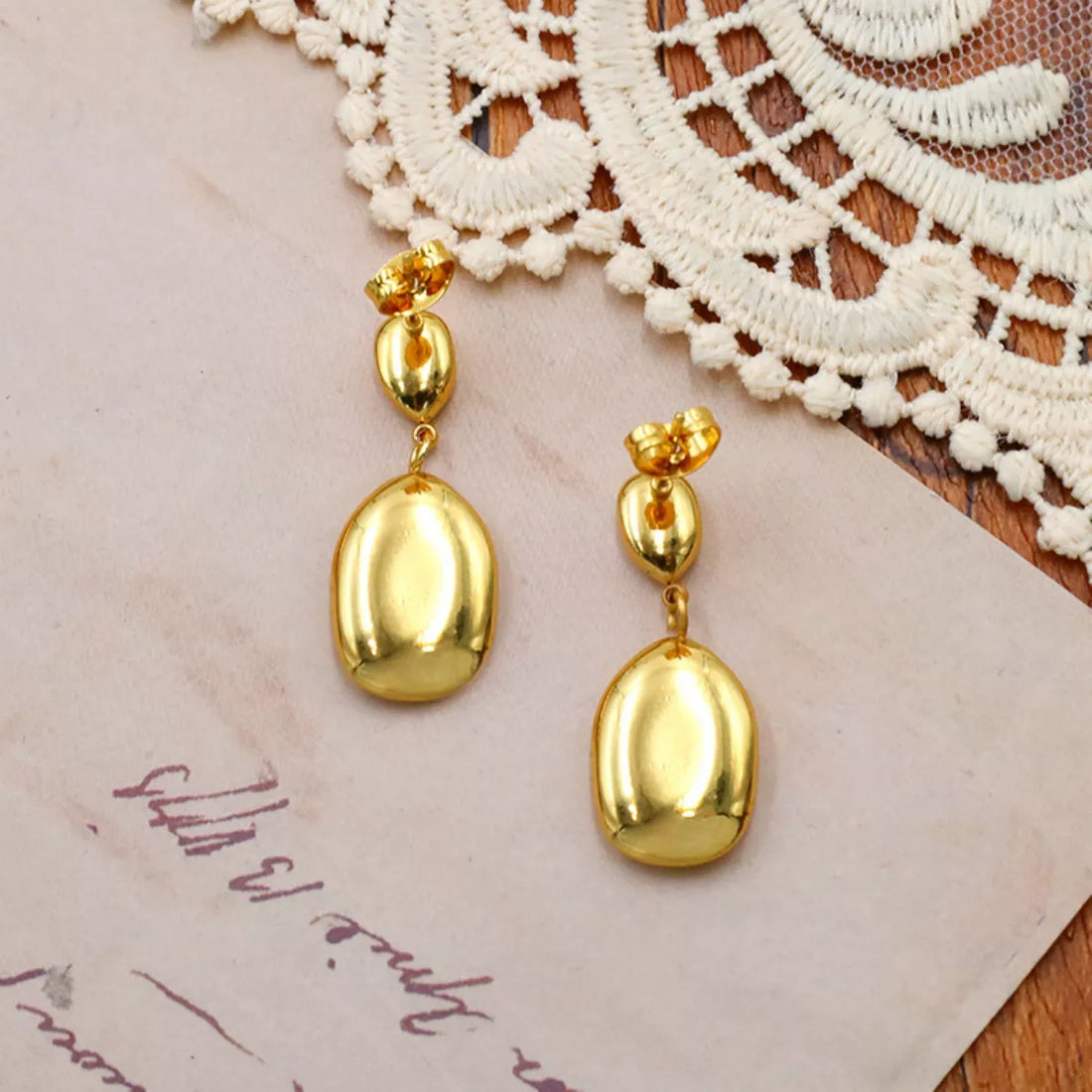 18K Gold-Plated Drop Earrings - cas7m