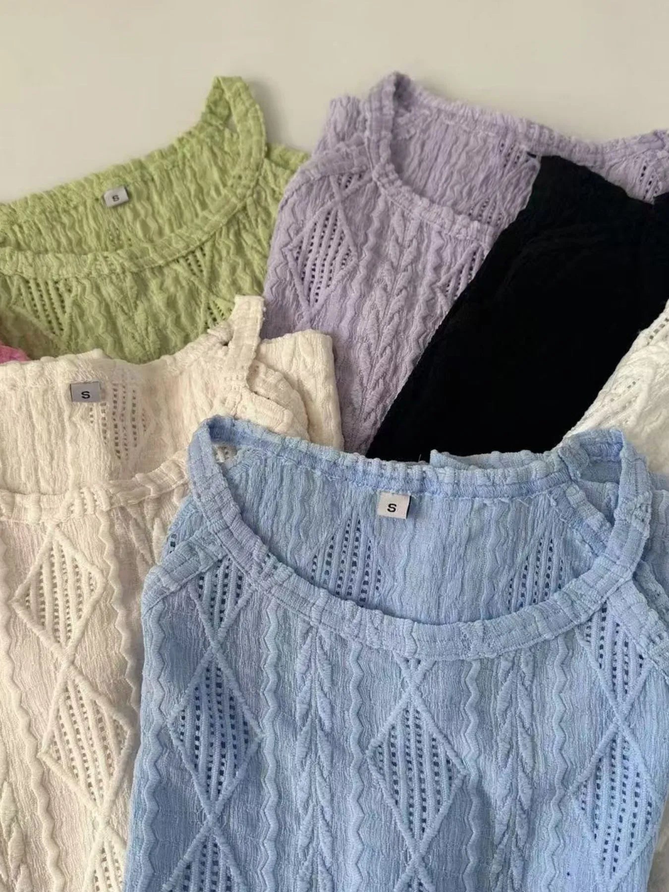 Textured Round Neck Tank - cas7m