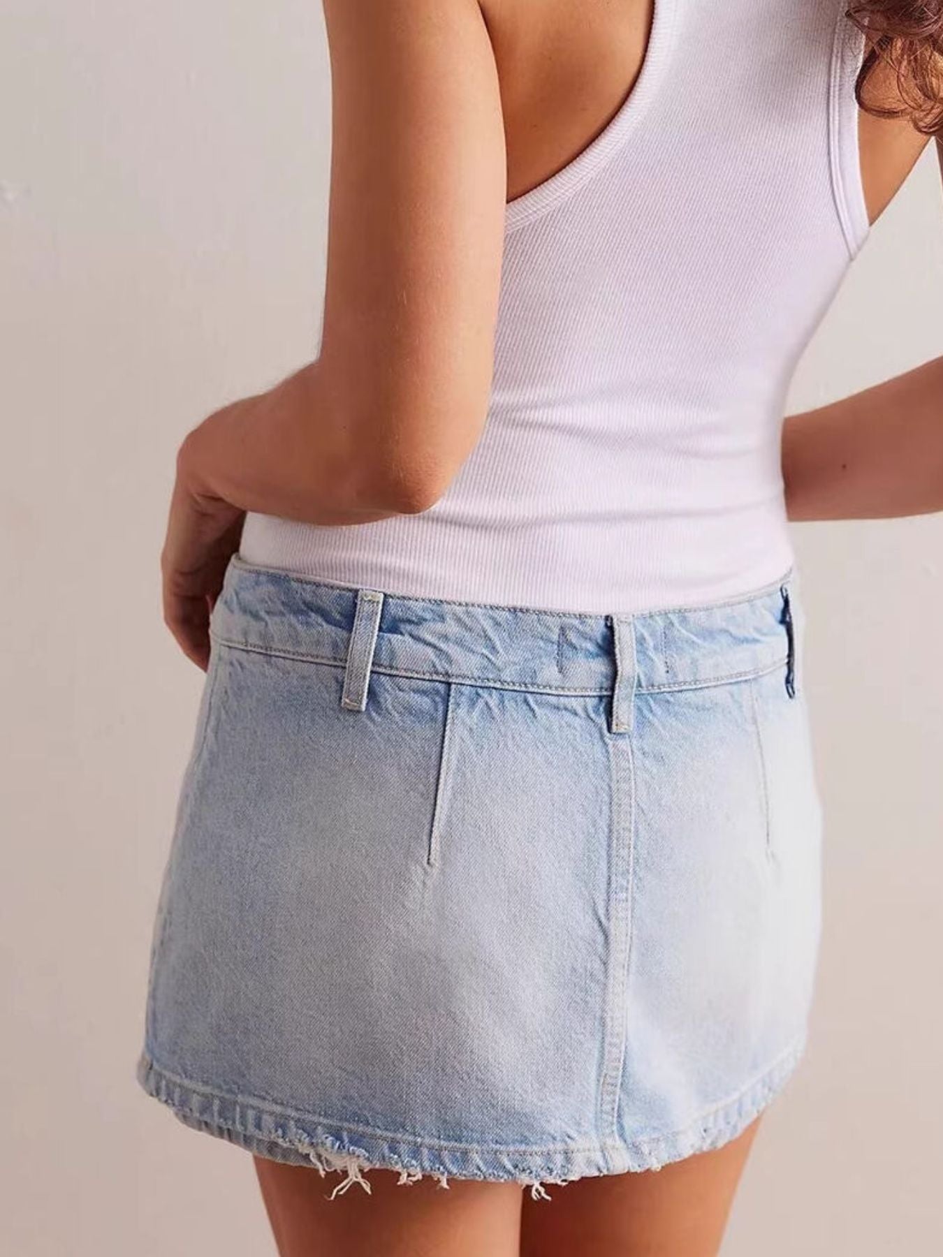 Classic Wash Denim Mini Skort - cas7m