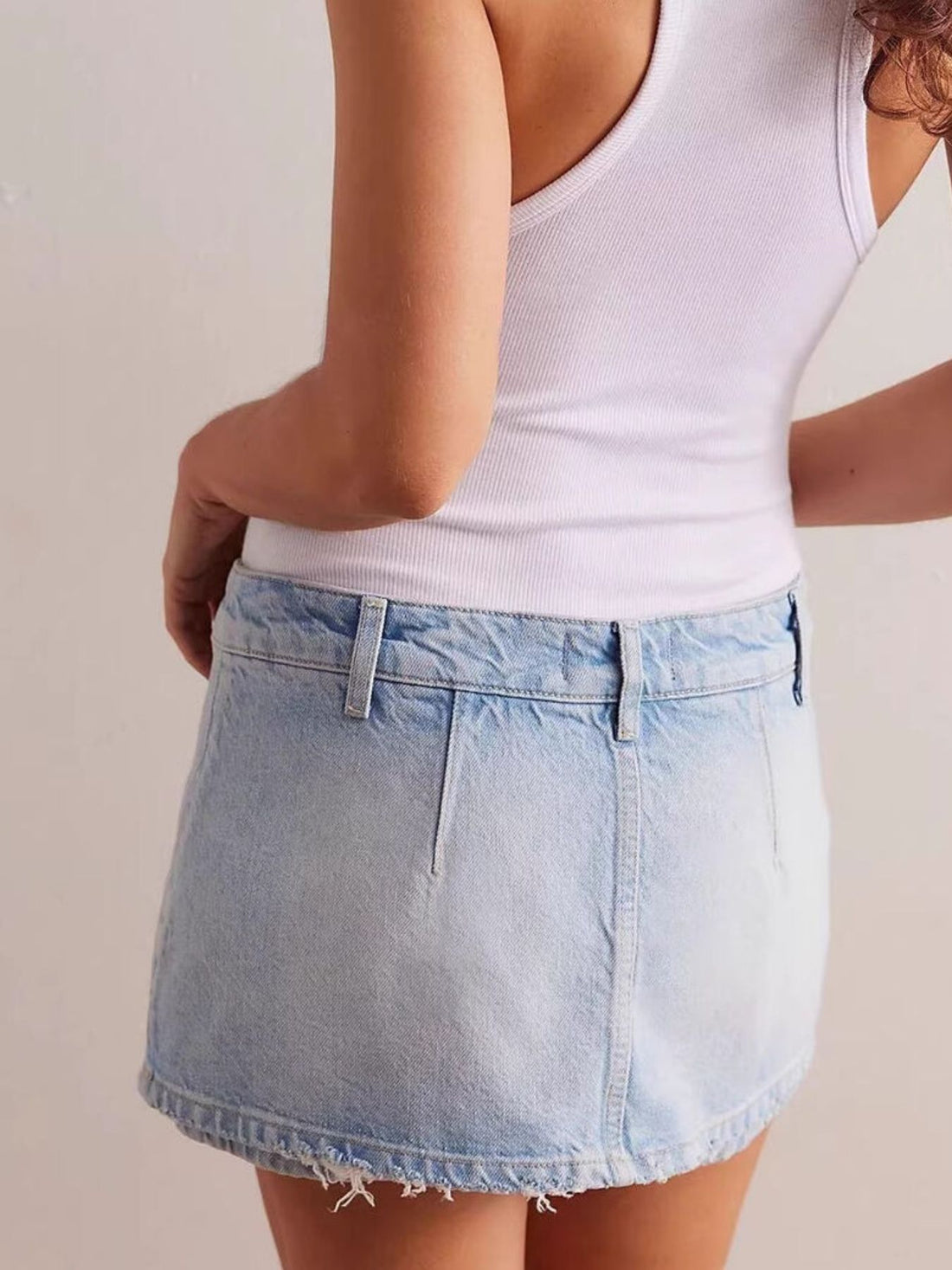Classic Wash Denim Mini Skort - cas7m