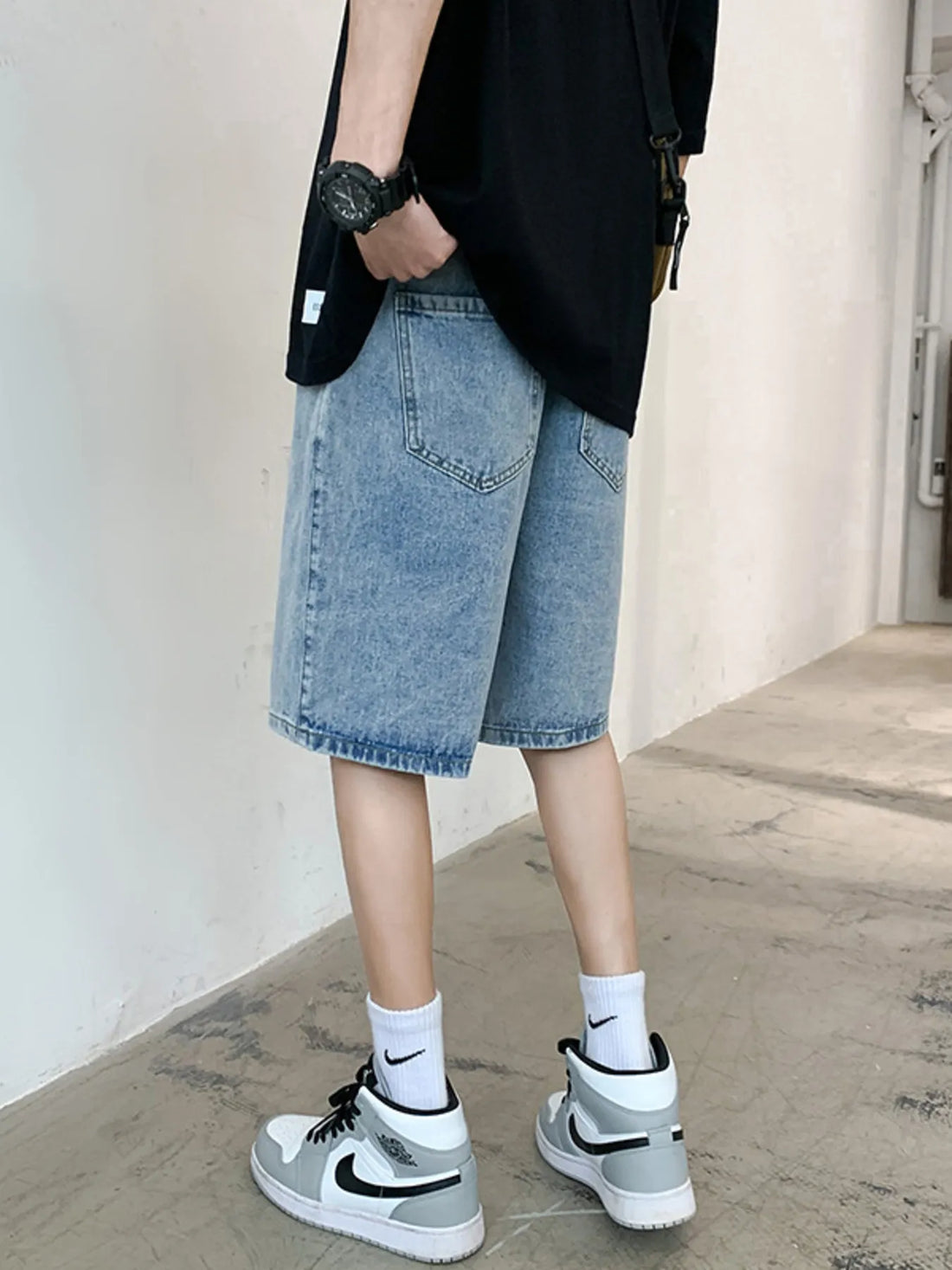 Men's Casual Loose Fit Denim Shorts - cas7m
