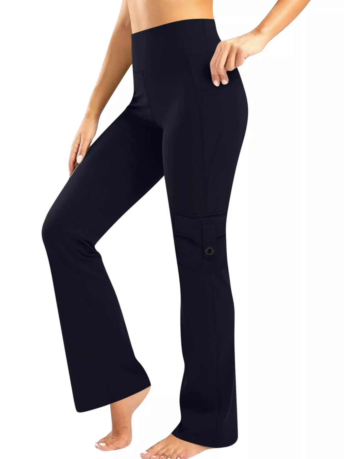 High-Waisted Yoga Pants with Pockets - cas7m