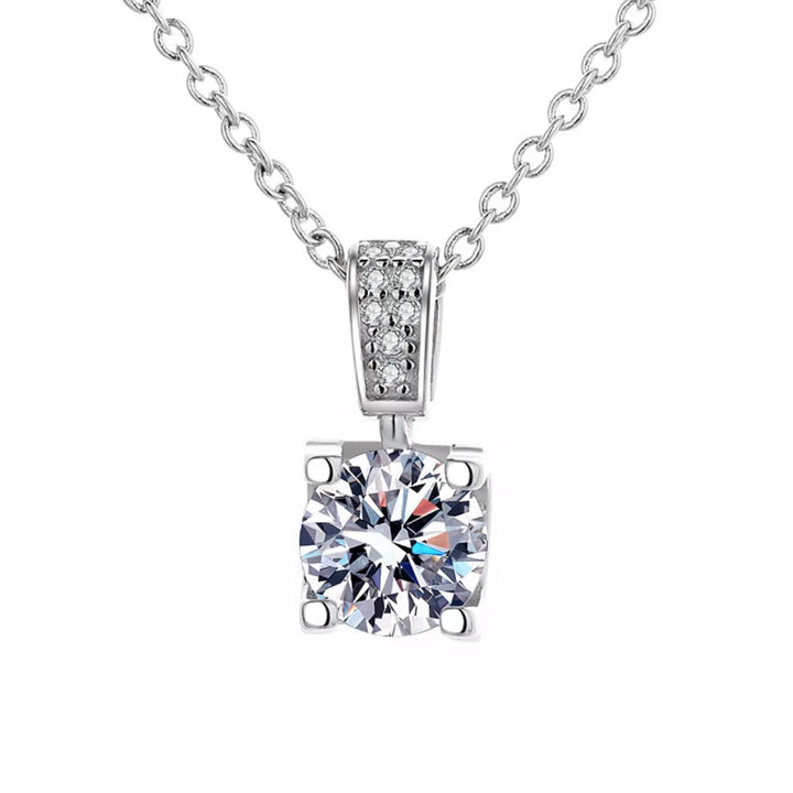 1 Carat Moissanite 925 Sterling Silver Necklace - cas7m