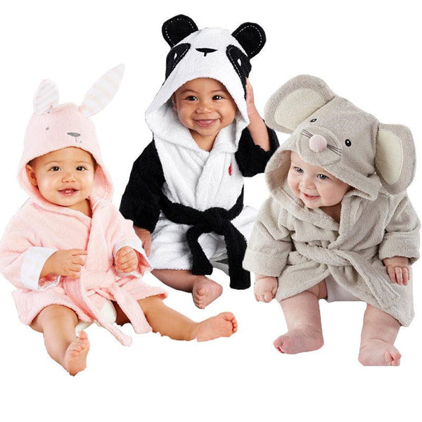 Infant Fashion Simple Cartoon Animal Bathrobe - cas7m