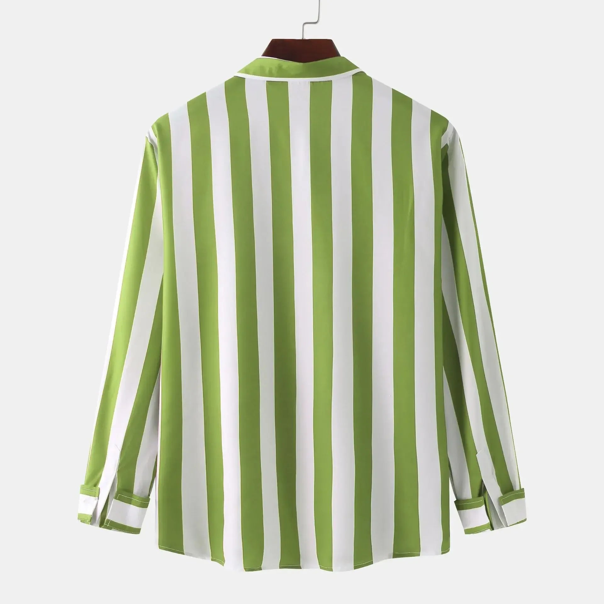 Men's Striped Button-Down Long Sleeve Shirt - cas7m