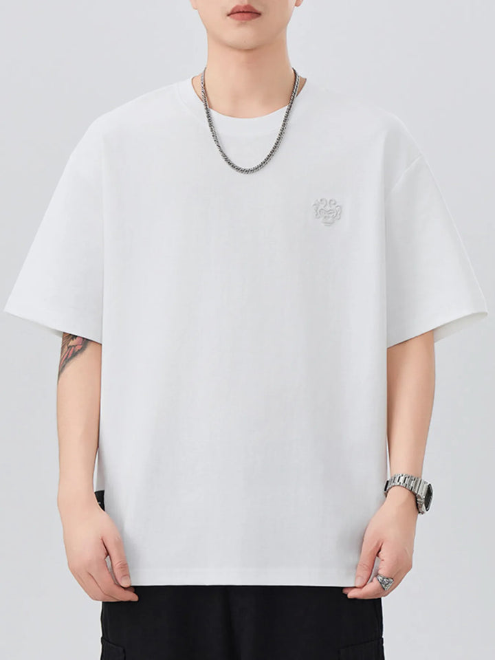 Men's Plus Size Round Neck Short Sleeve T-Shirt - cas7m