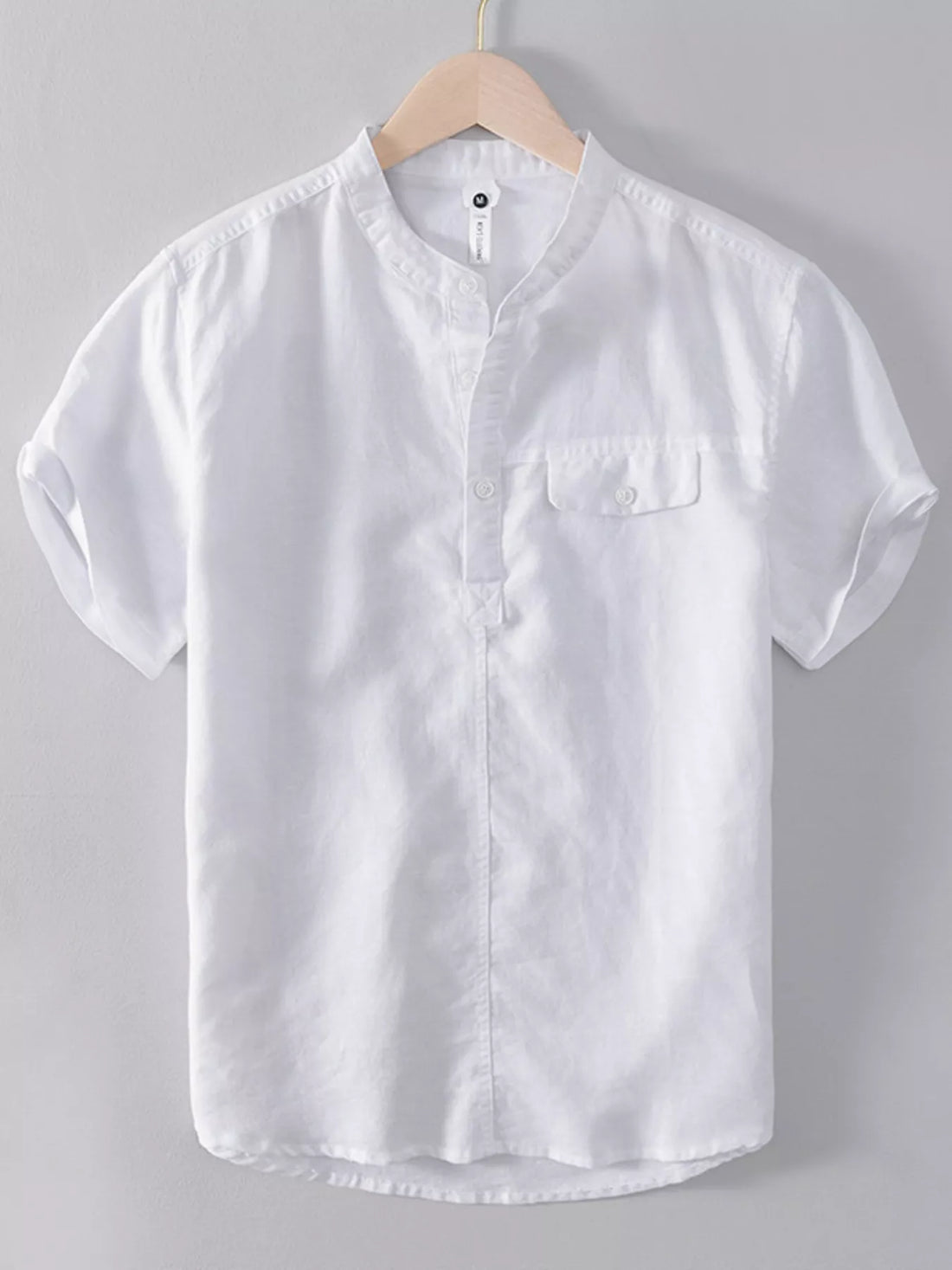 Men's Plus Size Button Detail Short Sleeve Shirt - cas7m