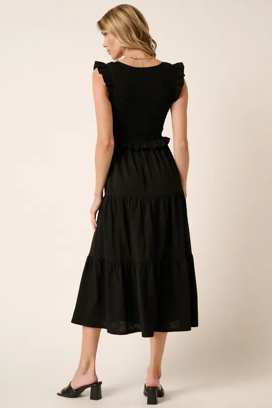 Mittoshop Smocked Ruffled Tiered Midi Dress - cas7m