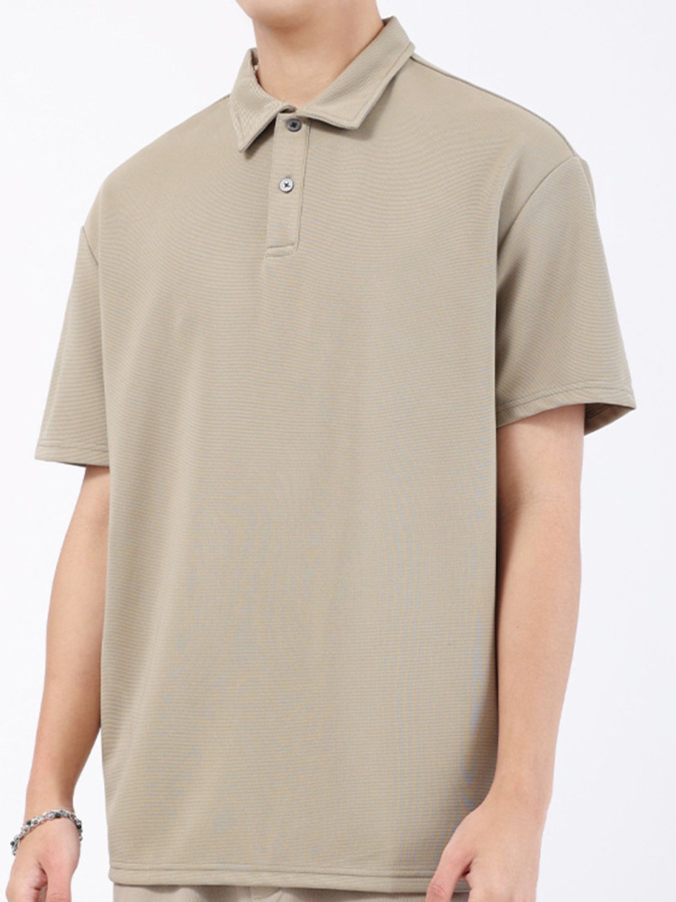 Men's Plus Size Textured Breathable Performance Polo - cas7m