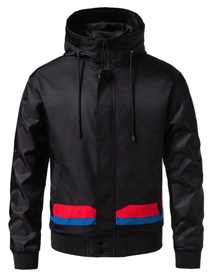 Men's Zip Up Hooded Windproof Jacket - cas7m