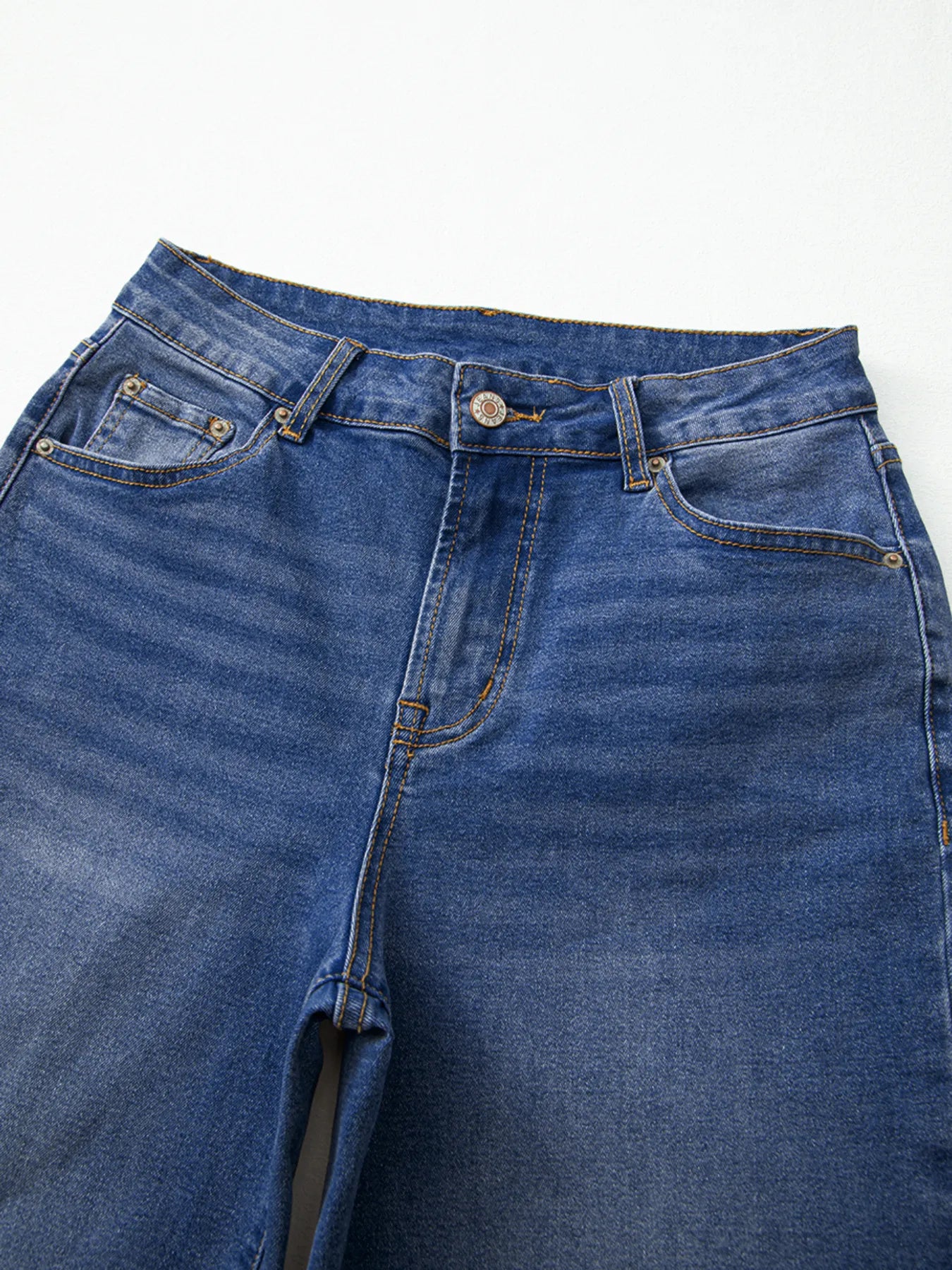 Raw Hem Unique Cuffs Straight High Rise Loose Jeans - cas7m