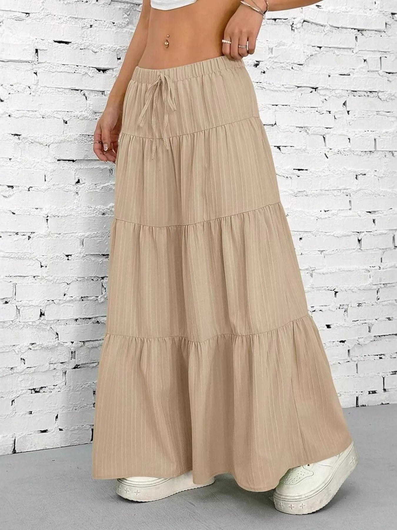 Flowy Tiered Maxi Skirt - cas7m