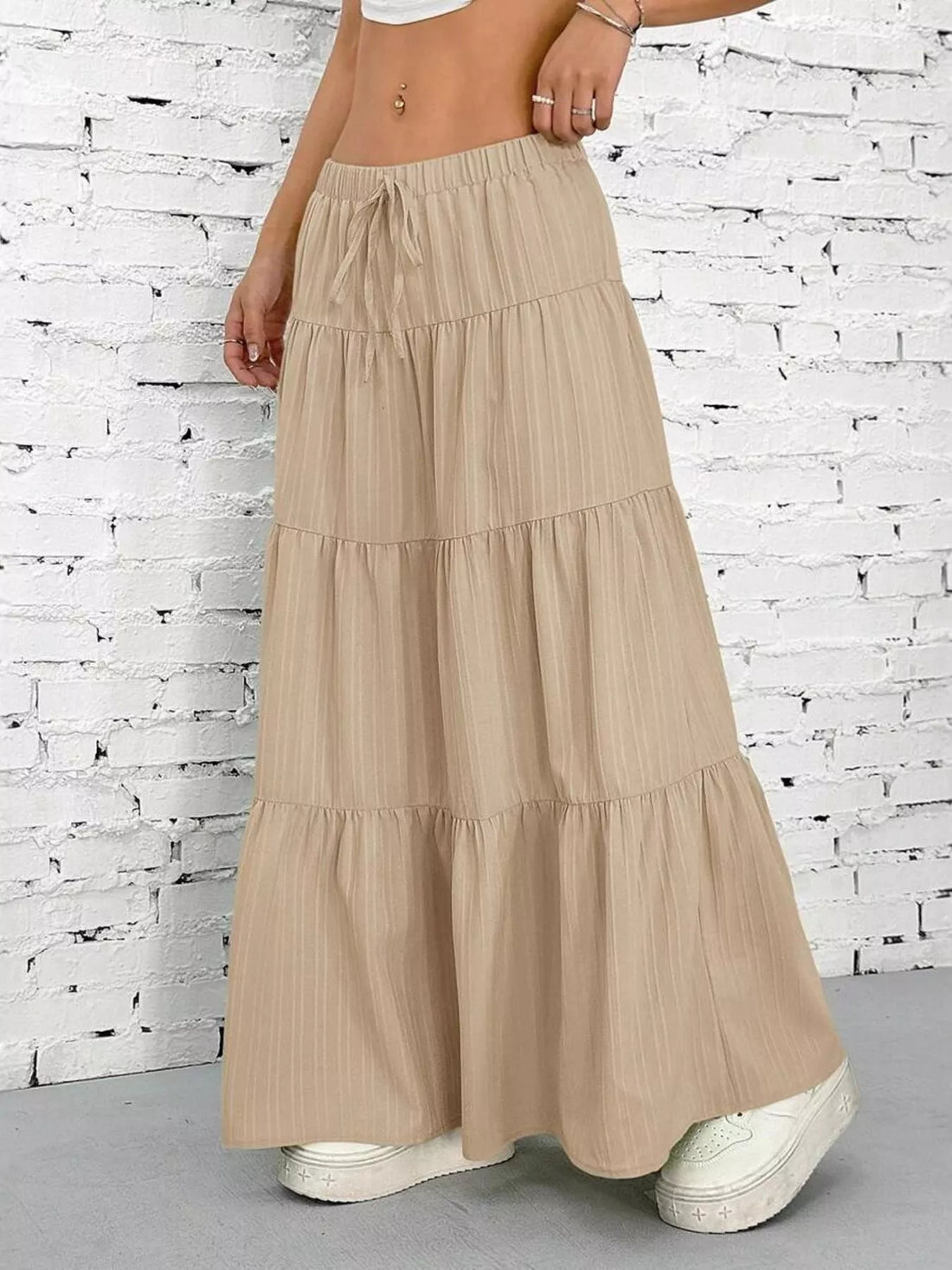 Flowy Tiered Maxi Skirt - cas7m