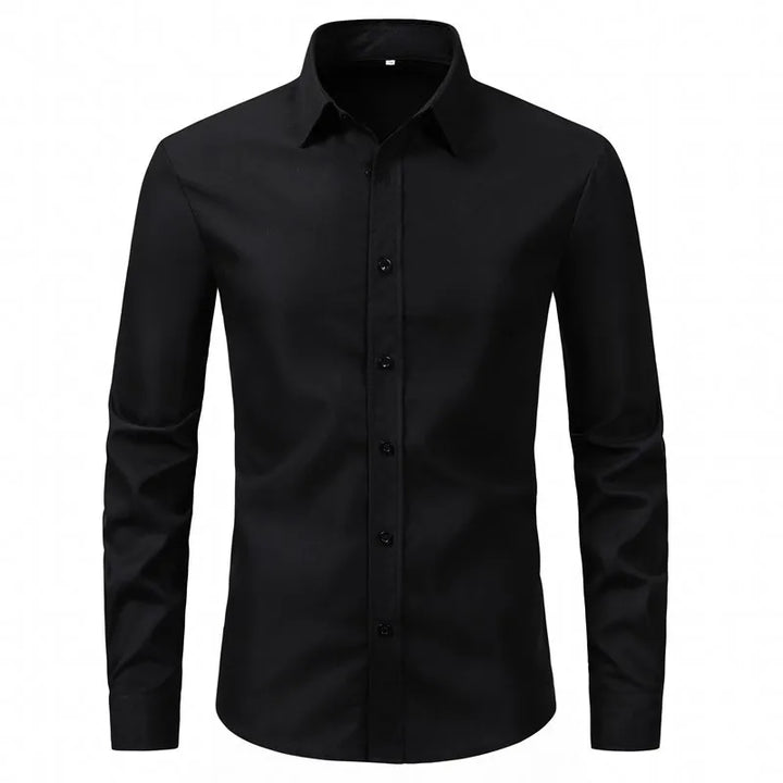 Men's Plus Size Button Up Long Sleeve Shirt - cas7m