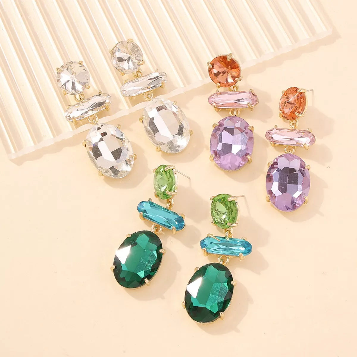Alloy Geometric Dangle Earrings - cas7m