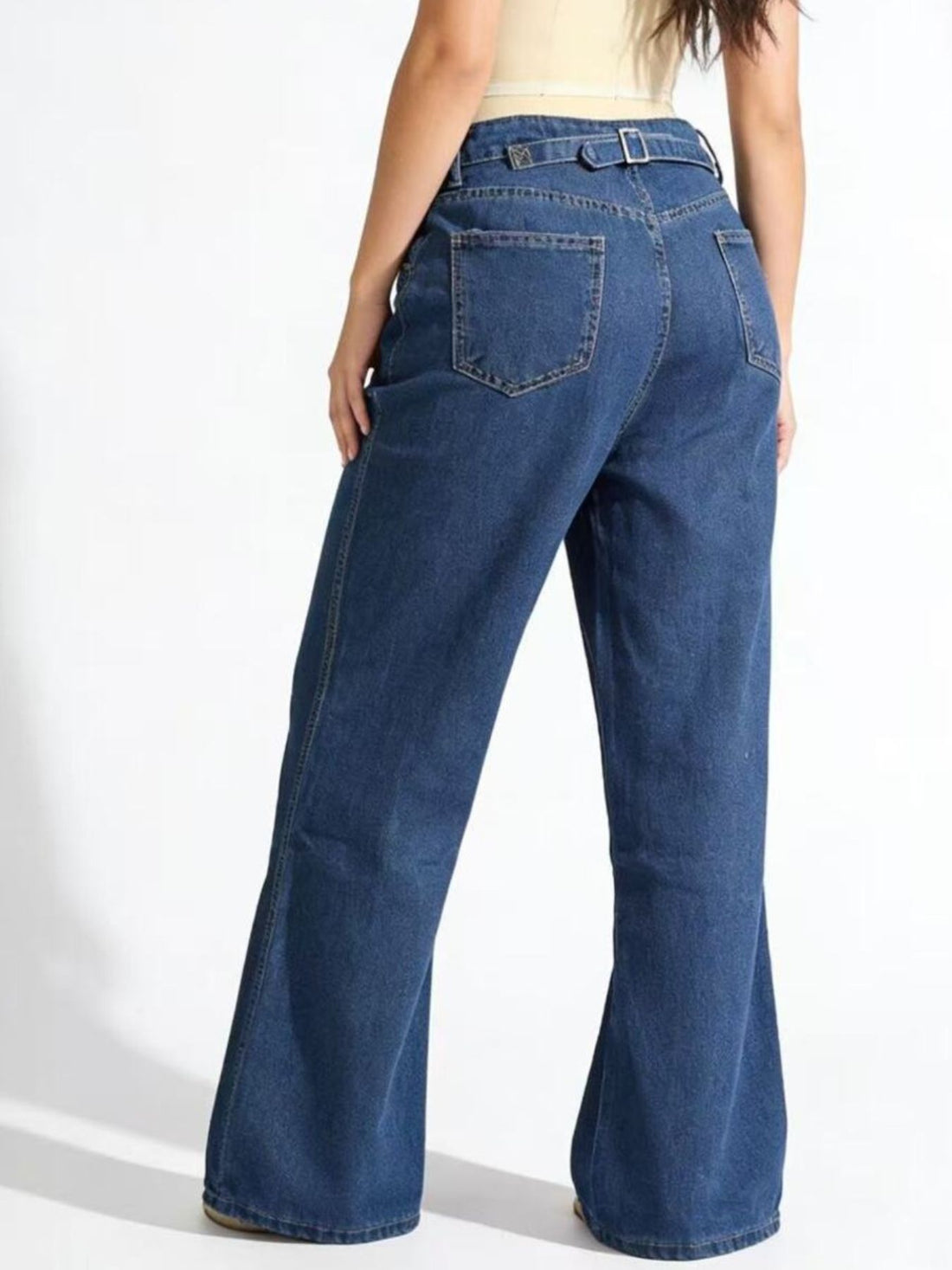 High-Waisted Wide Leg Jeans - cas7m