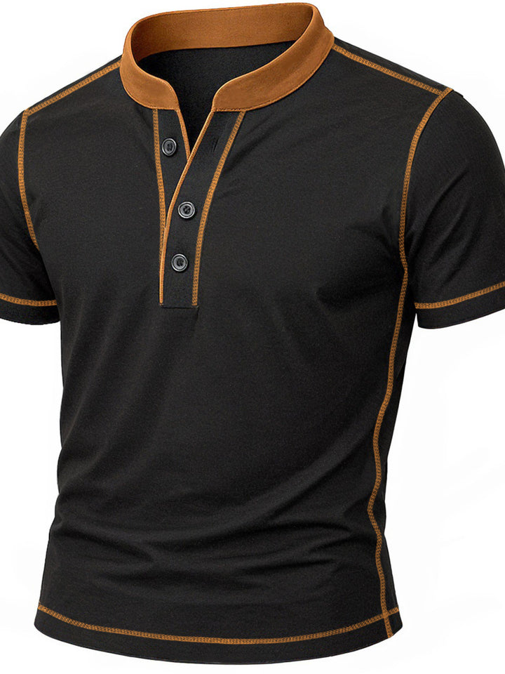 Men's Full Size Casual Button Detail Short Sleeve T-Shirt Plus Size - cas7m