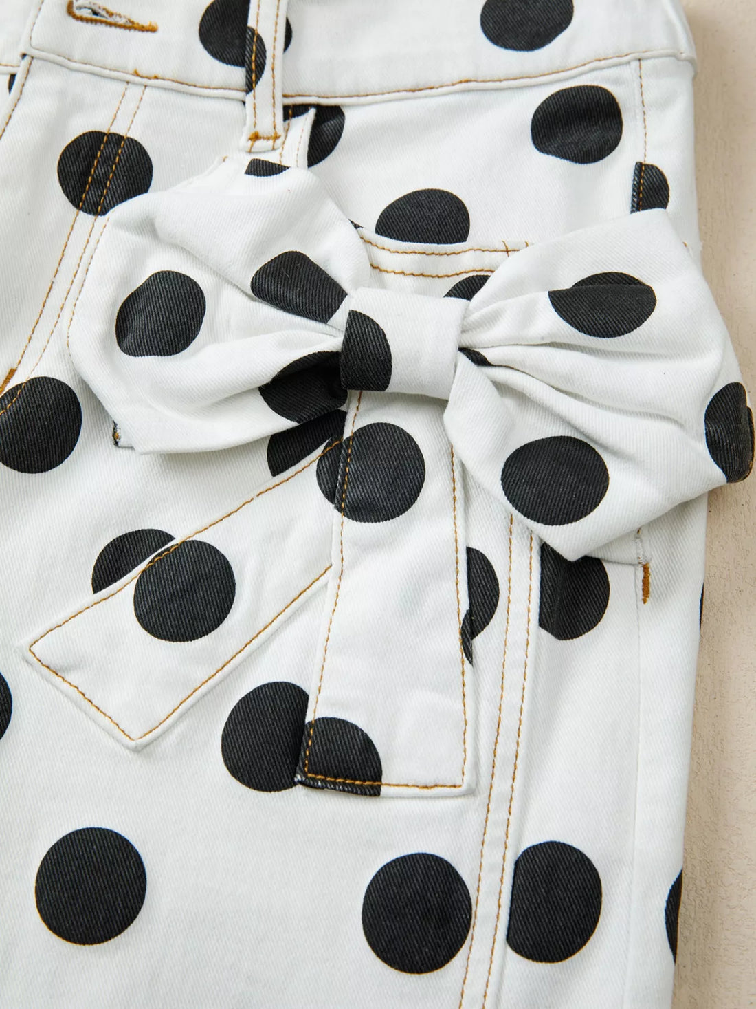 Polka Dot High-Waisted Jeans - cas7m