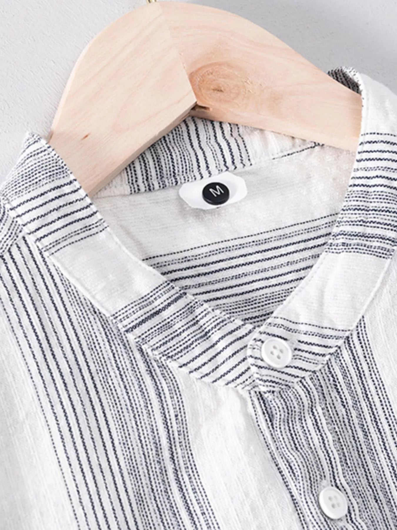 Men's Plus Size Striped Short Sleeve Blouse - cas7m