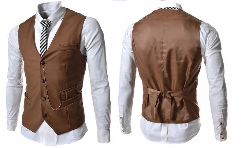 Men's Metal Chain Slim Business Vest Casual Vest - cas7m