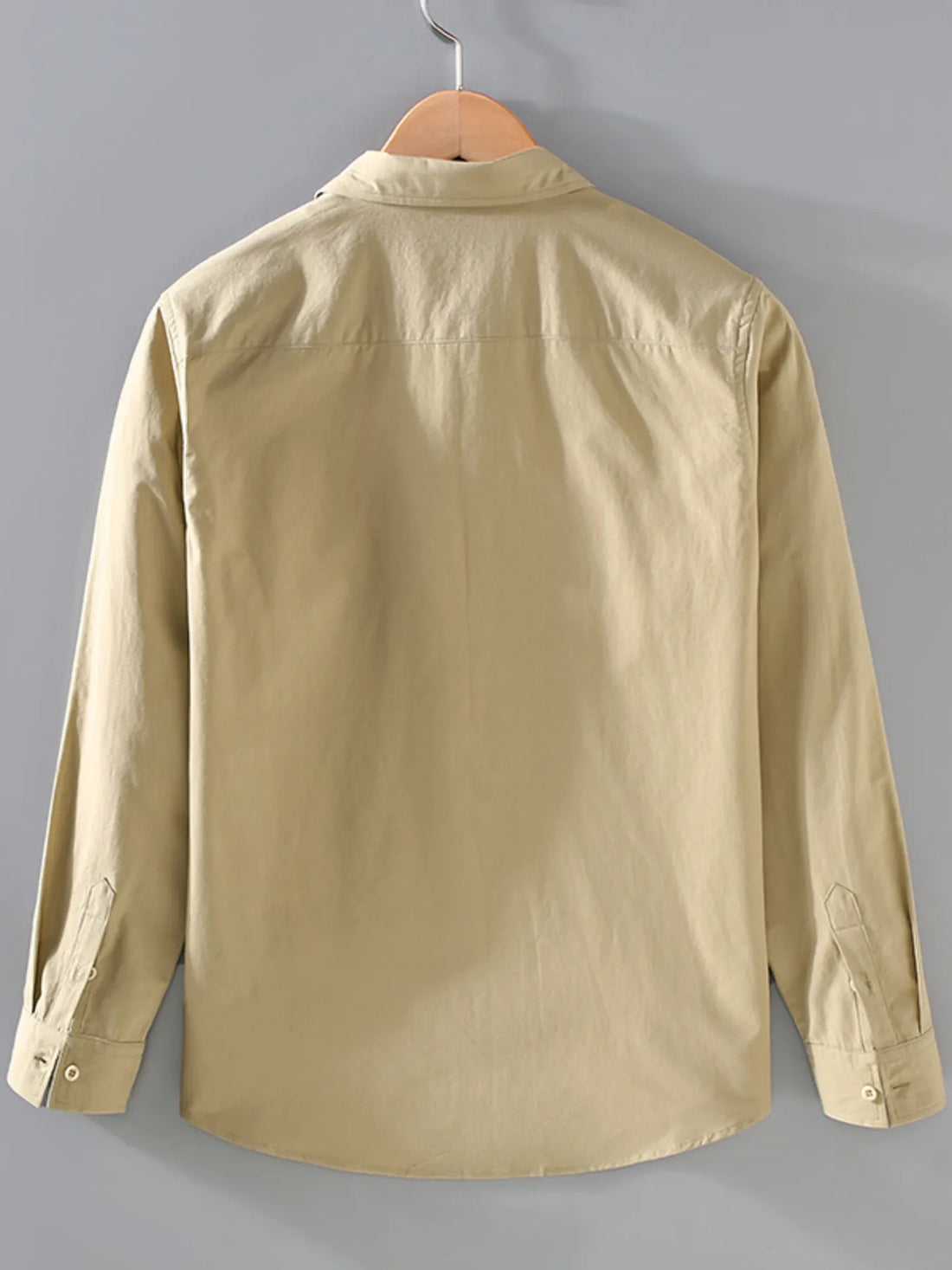Men's Plus Size Button Up Long Sleeve Shirt - cas7m