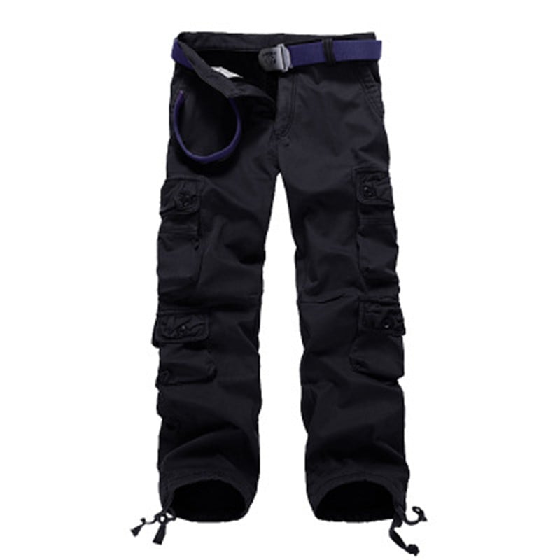 Men's Casual Workwear Multi-pocket Fleece Trousers - cas7m